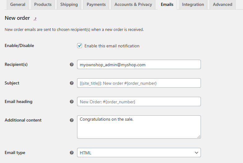 WooCommerce Personalizar correos electrónicos