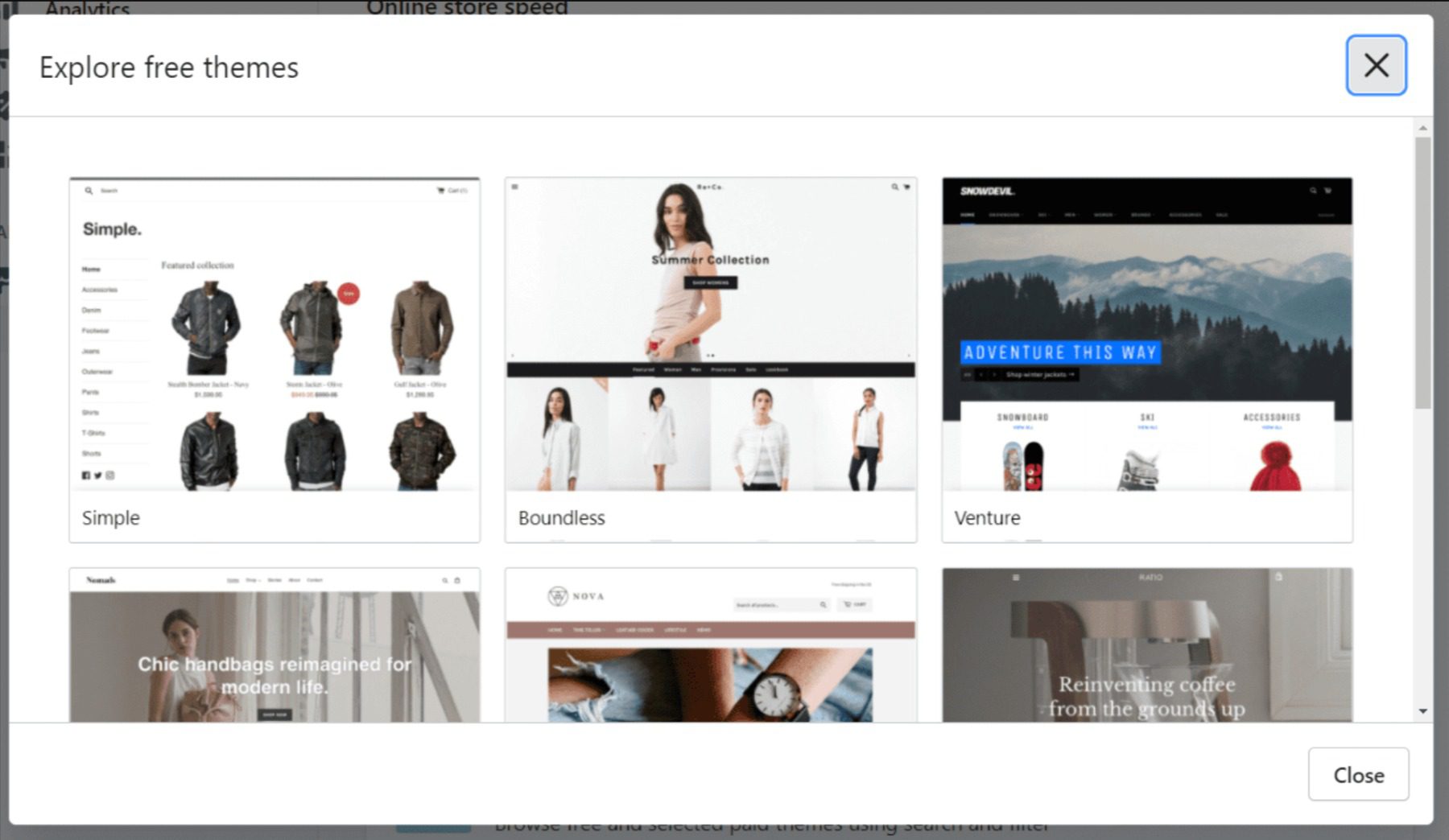 Temas gratuitos de Shopify