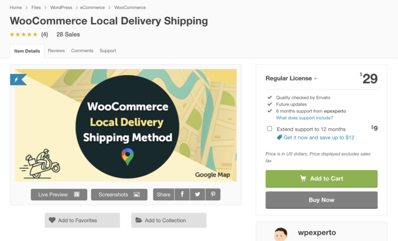 Envío de entrega local de WooCommerce