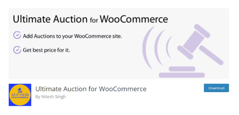 7 complementos profesionales de subasta de WordPress 2 Subasta definitiva para WooCommerce