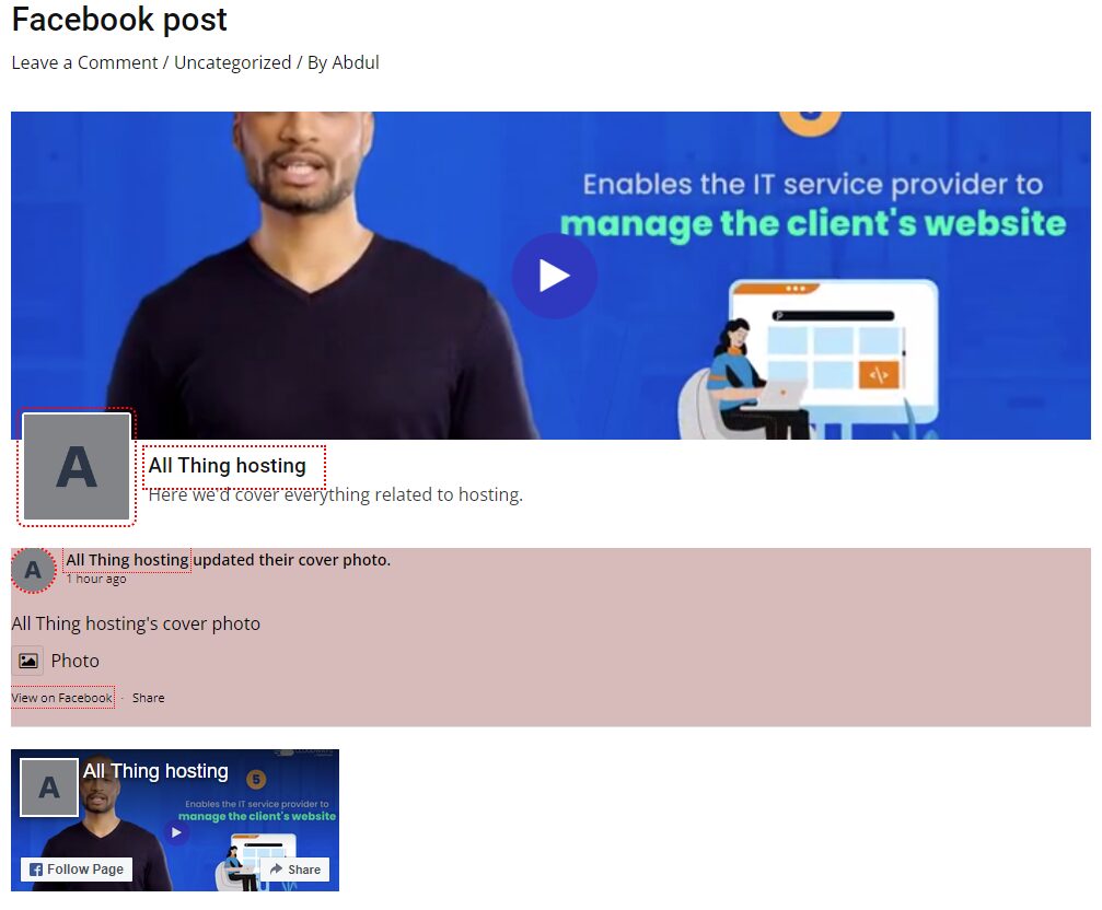 vista previa del feed personalizado