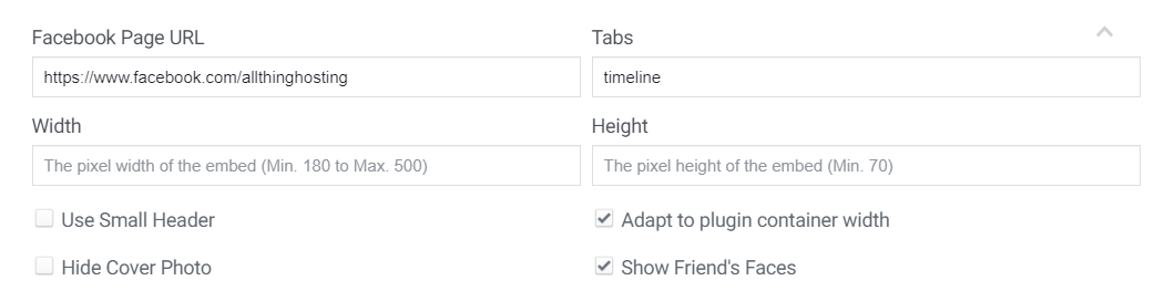 ingresa la URL de tu página de Facebook