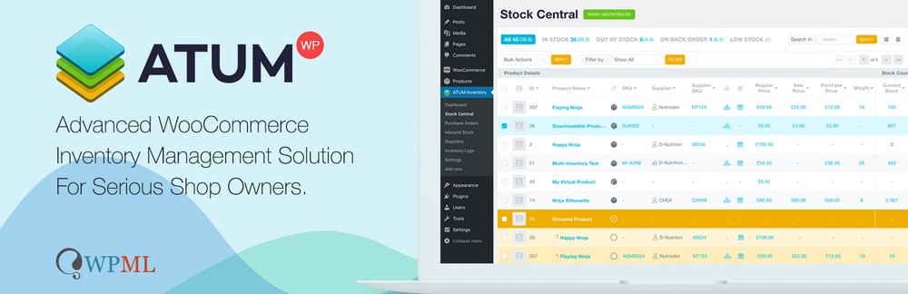 Gestión de inventario de ATUM WooCommerce