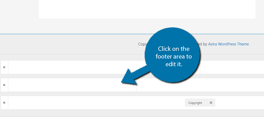 Cómo editar el pie de página en WordPress 2024-Click-Footer-area