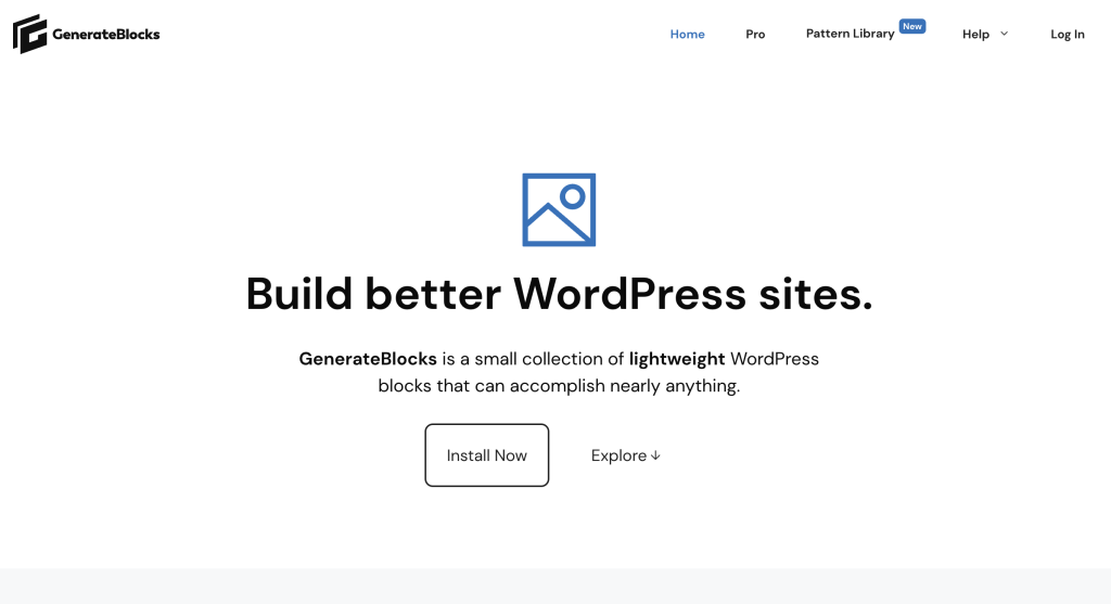 Los 5 mejores complementos de bloques para transformar su sitio de WordPress de una pesadilla tradicional a un paraíso pixelado en 2024 1 Página de inicio de GenerateBlocks