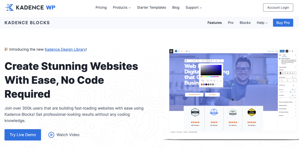Los 5 mejores complementos de bloques para transformar su sitio de WordPress de una pesadilla tradicional a un paraíso pixelado en 2024 2 Página de inicio de bloques Kadence