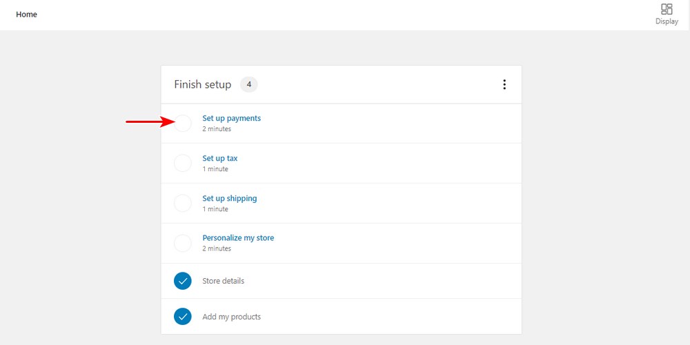 WooCommerce-finish-setup-set-up-payments Configuración final de WooCommerce, configuración de pagos