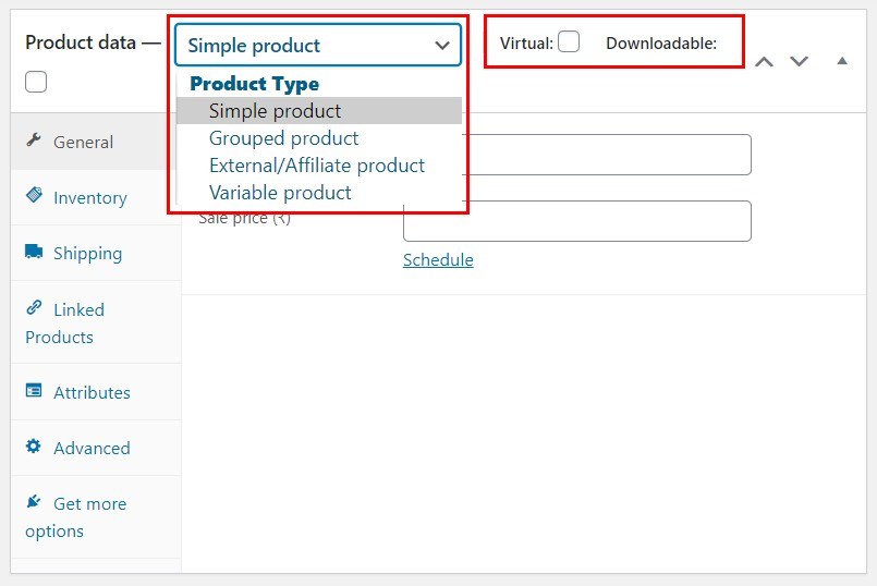 WooCommerce-product-data Datos de productos de WooCommerce