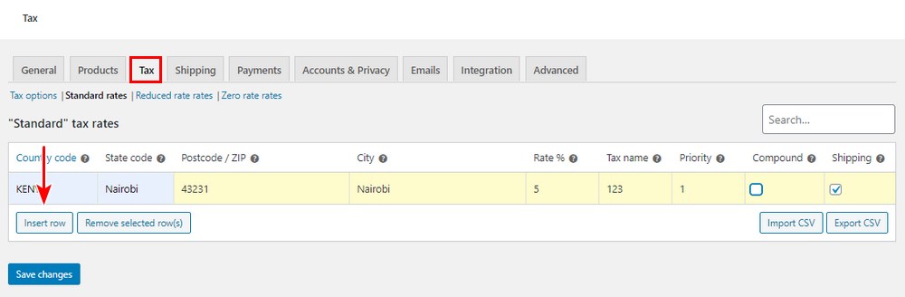WooCommerce-tax-settings Configuración de impuestos de WooCommerce