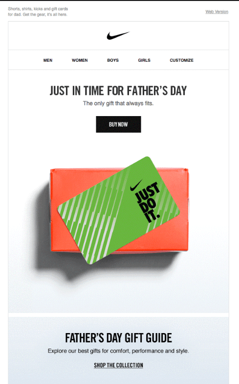 Correo electrónico de marketing de Nike