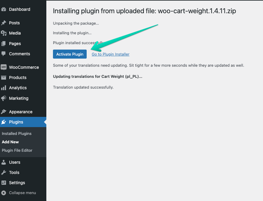 cómo instalar el complemento de wordpress