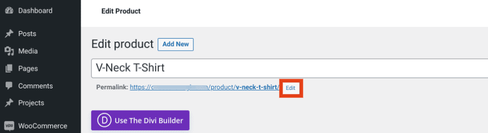edit-product-slug-1 La opción de editar un slug de producto en WooCommerce.