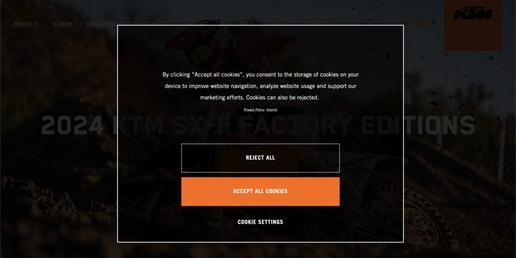 Banner de galletas KTM
