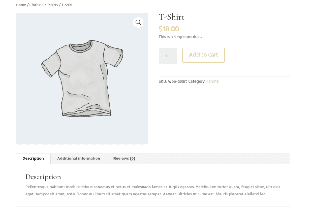 product-description-1 Un ejemplo de una descripción de producto de WooCommerce.