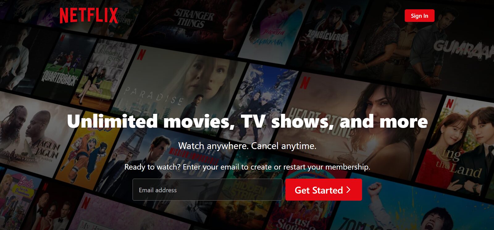 Modo oscuro de WordPress: todo lo que necesitas saber y más 4 Netflix utiliza un fondo oscuro en su página de incorporación.