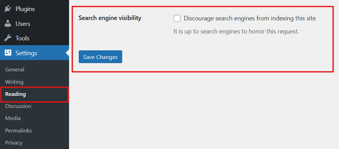 search-engine-visibility-1 Configuración de visibilidad del motor de búsqueda en WordPress