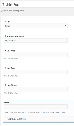 T-shirt-Form-1 Haz un formulario de pedido de WooCommerce con Formidable