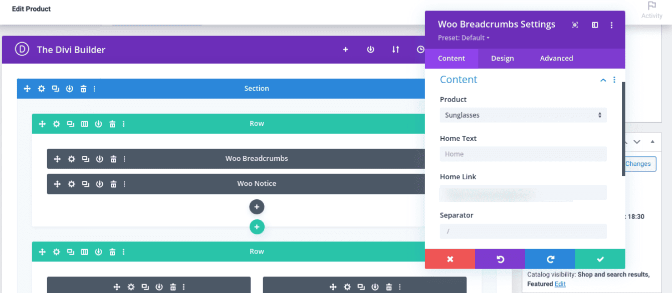 woo-breadcrumb-settings-1 El módulo WooCommerce Breadcrumbs en Divi.